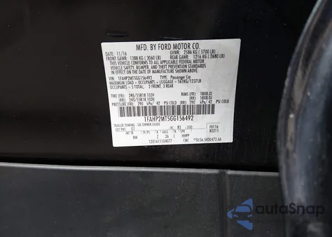 2016 Ford Police Interceptor z USA, uszkodzony, nr VIN 1FAHP2MT5GG156492